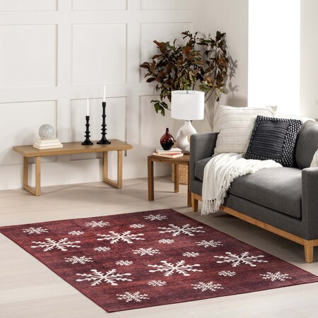 Nuloom Nola Snowflake Machine Washable Area Rug 5ft x 8ft RZGL08A-508
